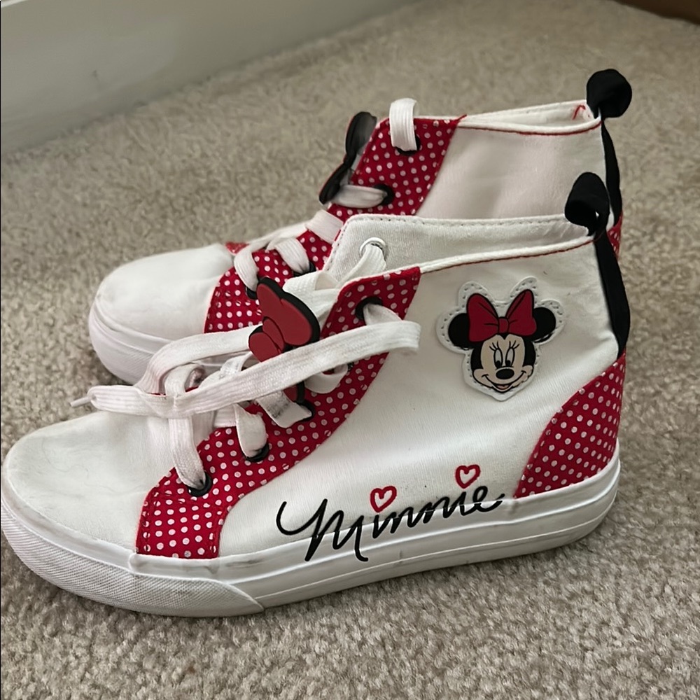 Kids High-Top Sneakers - Red and White